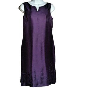 SOLD - Talbots pure silk embroidered purple dress 4